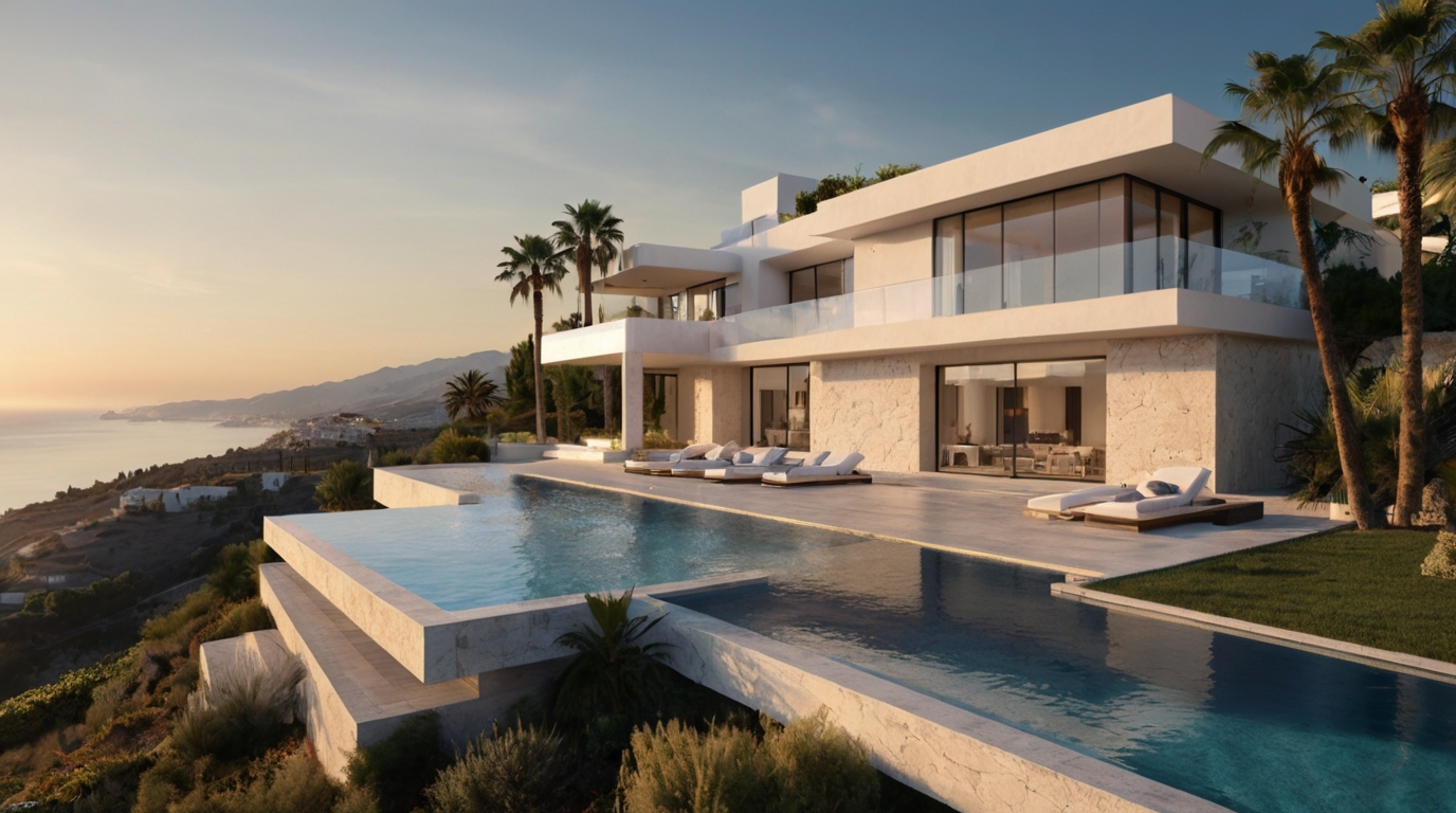 Villa moderna con piscina reformada por Vanguardia Obras en Marbella