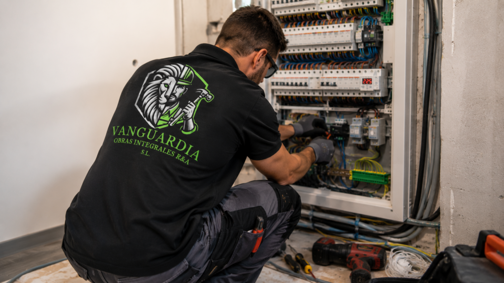 Cableado de un cuadro de distribución eléctrica